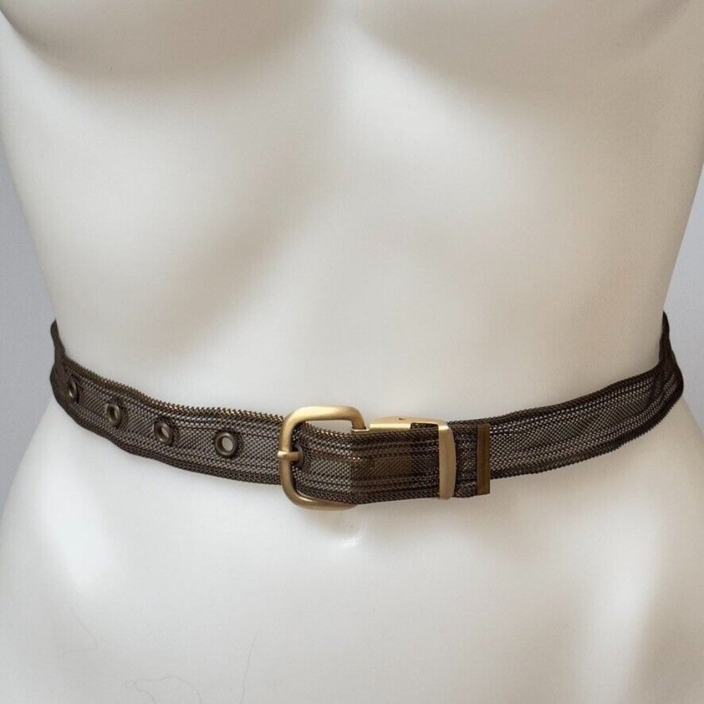 LIMITED Vintage Brown Brushed Metal Mesh Adjustable Belt Women's Size Large - Picture 7 of 7